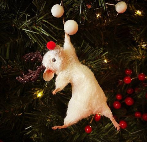 Hanging Reindeer Christmas Mouse