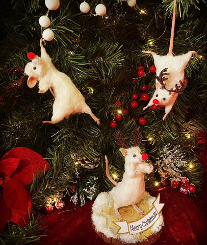 Hanging Reindeer Christmas Mouse